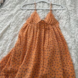 Floral Orange Mini Dress